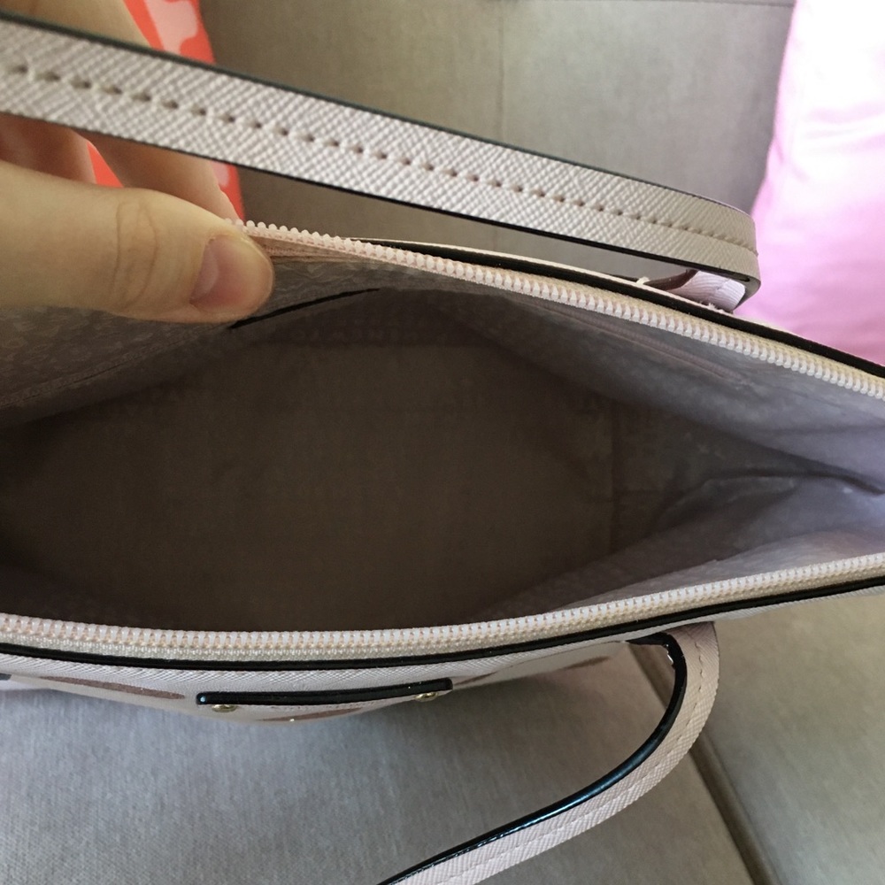 Kate Spade Ramey Haven Lane Pink Polka Dot Purse - Picture 8 of 12